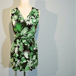 Calvin Klein Tropical Faux Wrap Romper